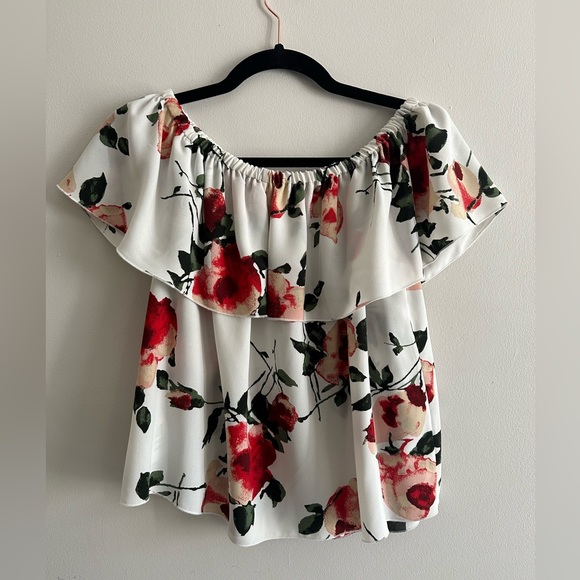 Aritzia Wilfred Promener Off-Shoulder Floral Top Size S - Picture 4 of 4